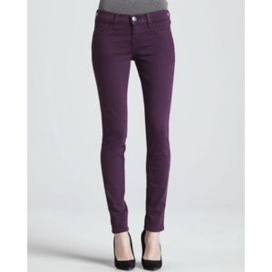 Vintage Y2K H&M Skinny Low Waist Plum Pointelle Five Pocket Pants Jeans Jeggings